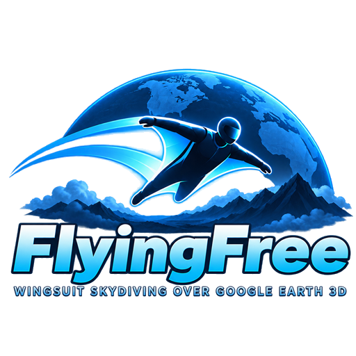 FlyingFree — Wingsuit Skydiving over Google Earth 3D